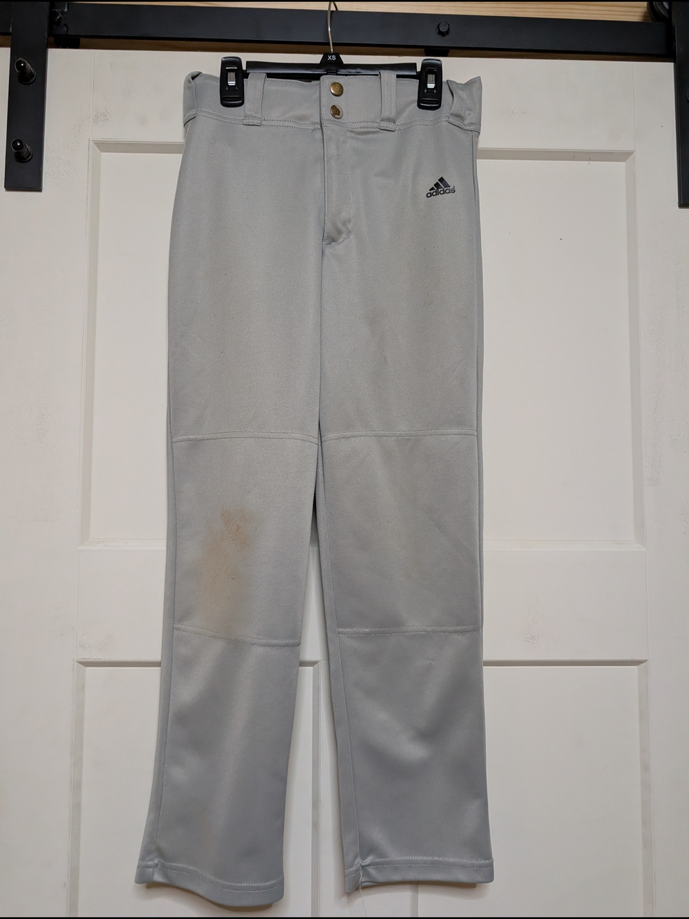 adidas Youth Light Gray Baseball Pants Size Medium